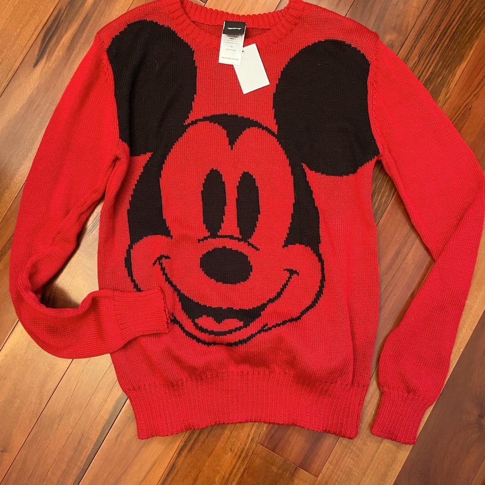 ** NEW** Ruby red Mickey knit sweater